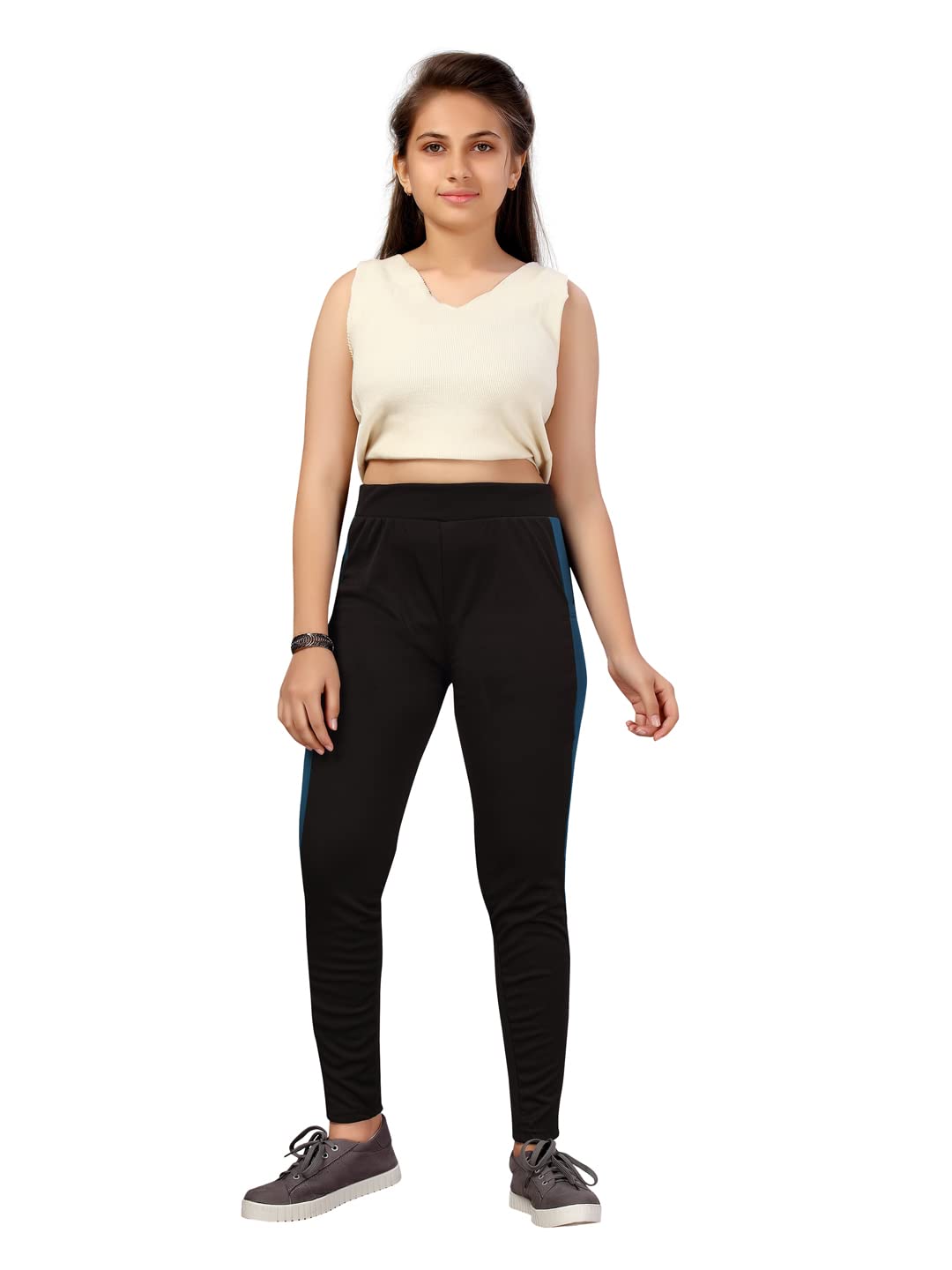 Aarika Black-Blue Color Girls Track Pant (TP-BBC-W-17-BLACK-BLUE-36)