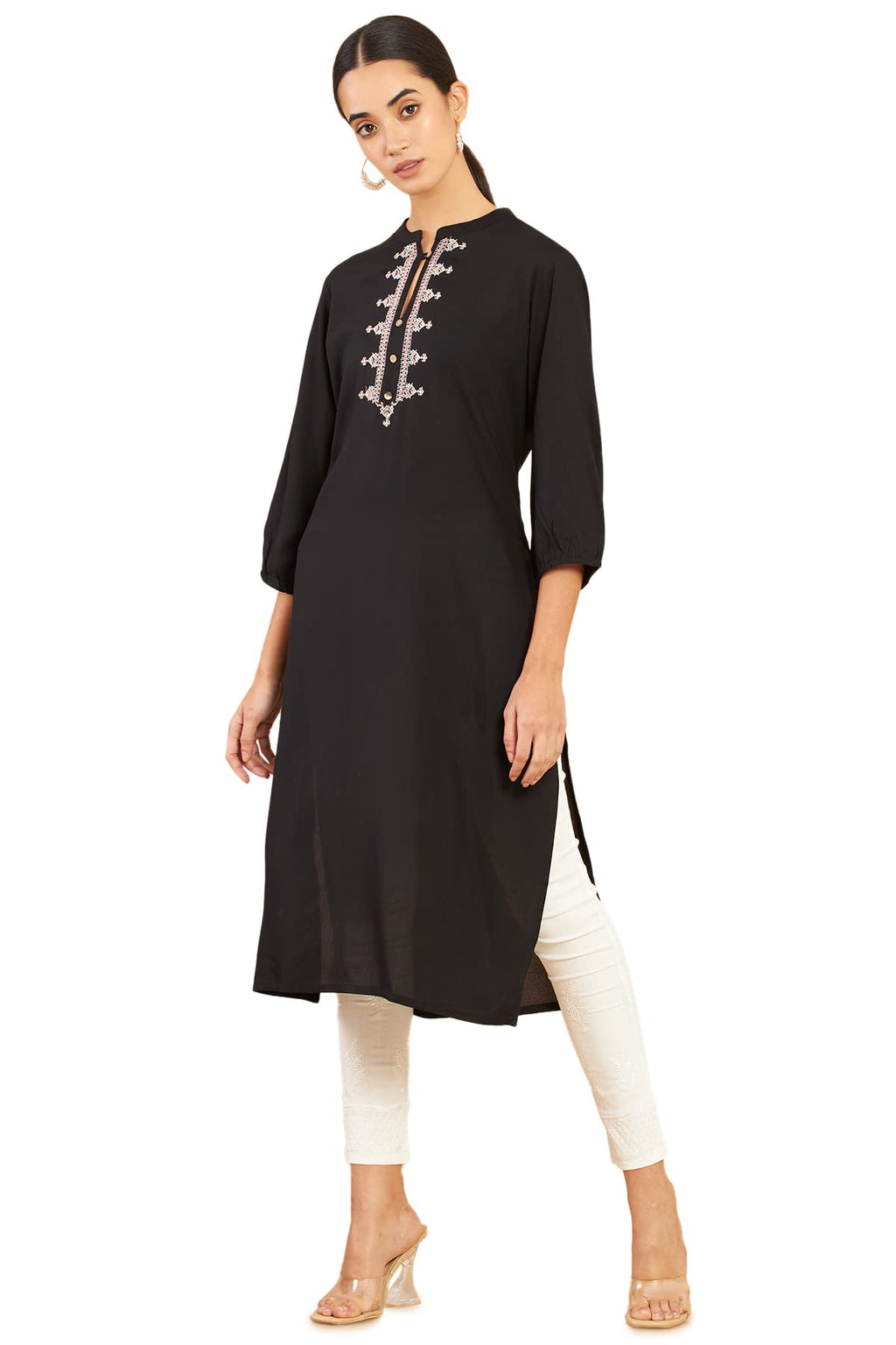 Soch Women Black Solid Kurti