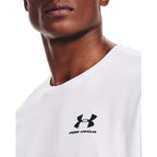 Under Armour Men's Sportstyle Left Chest Short-Sleeve T-Shirt, White (100)/Black, X-Small