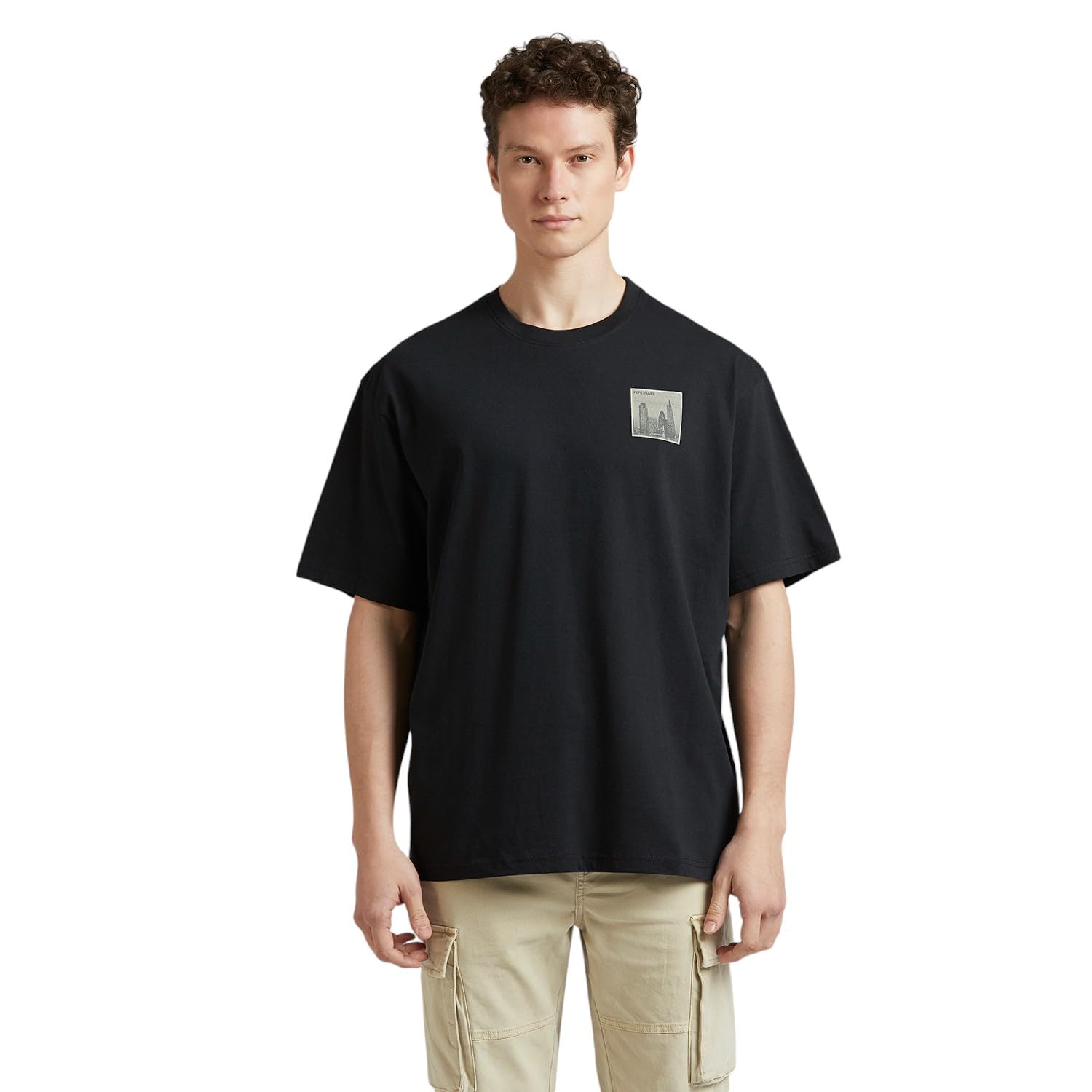 Pepe Jeans MenS Oversized Fit T-Shirt (Pm509808_Black