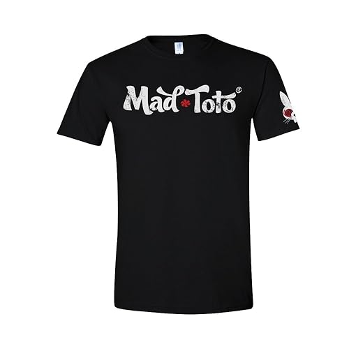 Mad Toto crew Neck T Shirt - Distressed Logo (Large Black)