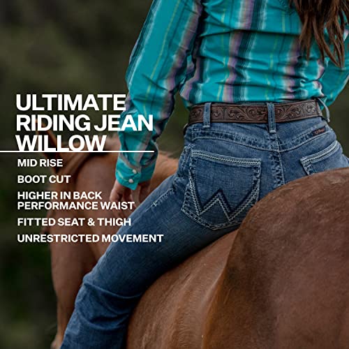 Wrangler Women's Willow Mid Rise Performance Waist Boot Cut Ultimate Riding Jean, Maggie, 5-36