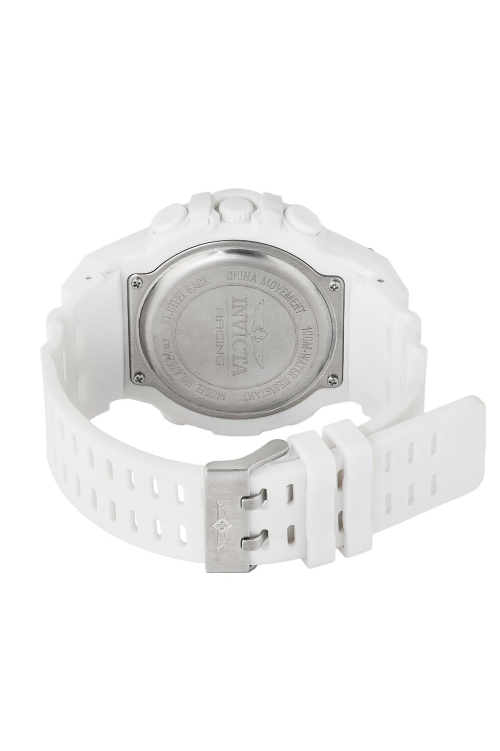 Invicta Racing Men 52mm Plastic White Black dial Electronic Digital