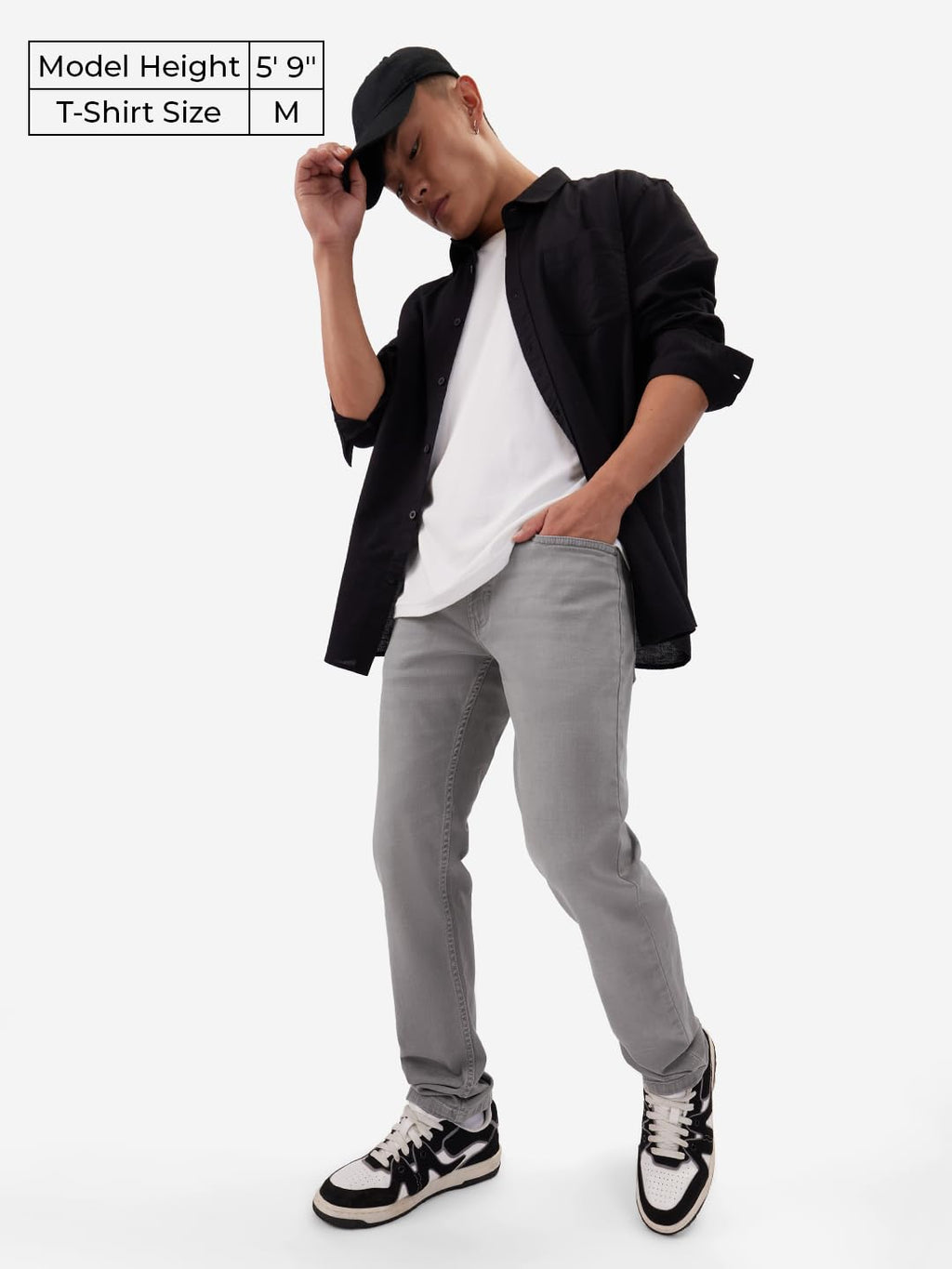 The Souled Store Denim: Ash Grey Men and Boys Buttoned Cotton Blend Slim Fit Jeans