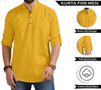 Royalscout MenS Cotton Polyester Blend Regular Fit Full Sleeve Kurta Perfect For Special Occasions, Family Events, Or Daily Eth