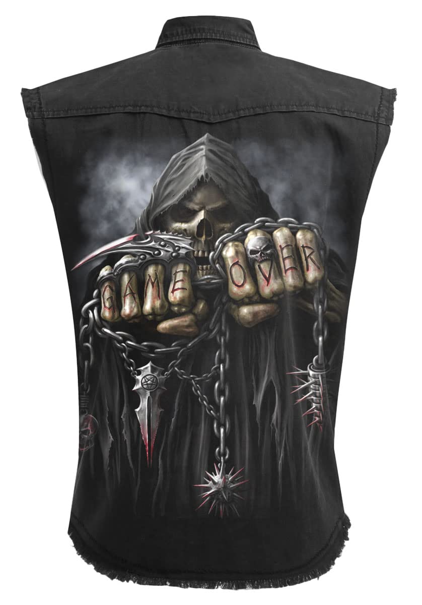 Spiral - GAME OVER - Sleeveless Stone Washed Worker Black - XXL