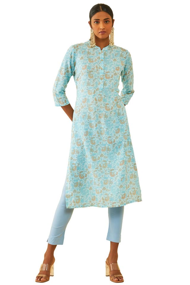 Soch Women Muslin Botanical Printed Straight Kurta