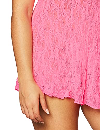 HALTER BOW LACE MINI DRESS NEON PINK Q/S