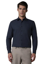 Louis Philippe Polyester Blend MenS Slim Fit Shirt (Lpsfmslpq10413_Teal, 42