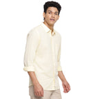 Fabindia Men Cotton Shirt Slim Fit Yellow