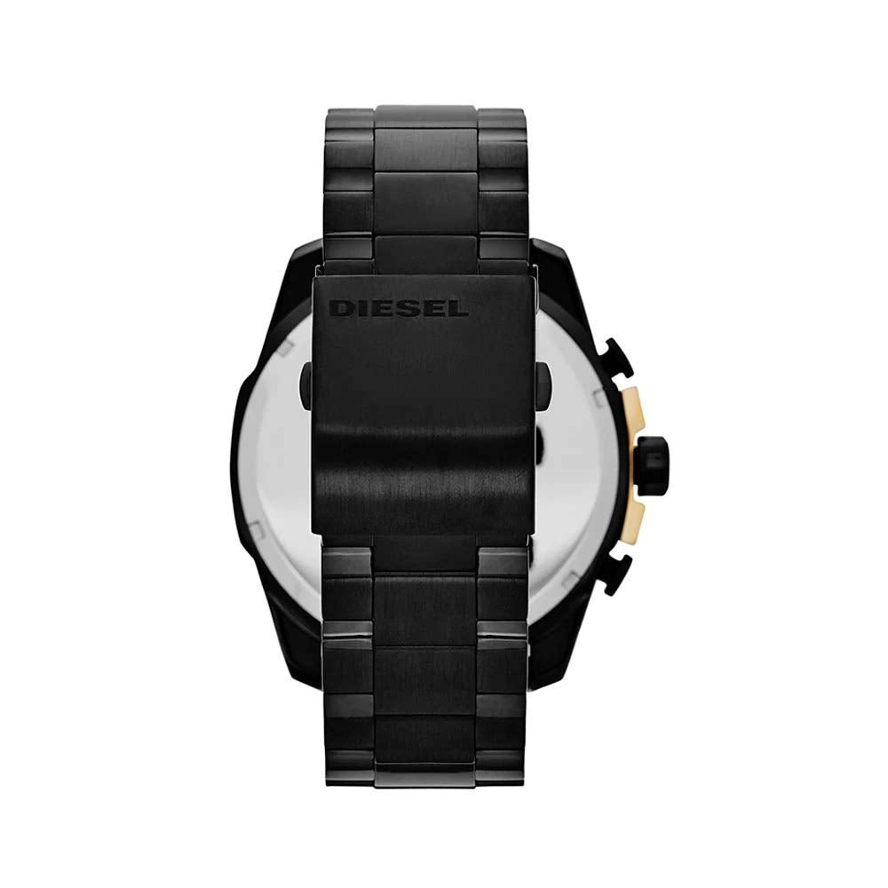 Diesel Mega Chief Stainless Steel Chronograph Men's Watch, Color: Black (Model: DZ4338)