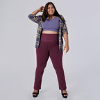 BlissClub Ultimate Flare Pants for Women Upto 54 ft | Ribbed Waistband, 4 Pockets | High Waist Trousers and Formal Pants for Of