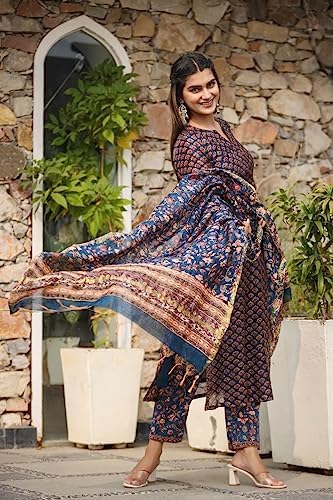 GRECIILOOKS Womens Regular Cotton Blend Regular Fit Kurta Set