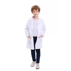 TopTie Kids Lab Coat for School Scientists Halloween Costume-White-10/12