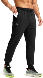 CB-COLEBROOK Mens Fleece Joggers with Zipper Pockets Solid TreckPants Water Resistant Athletic Workout Gym Sweatpants for Men (