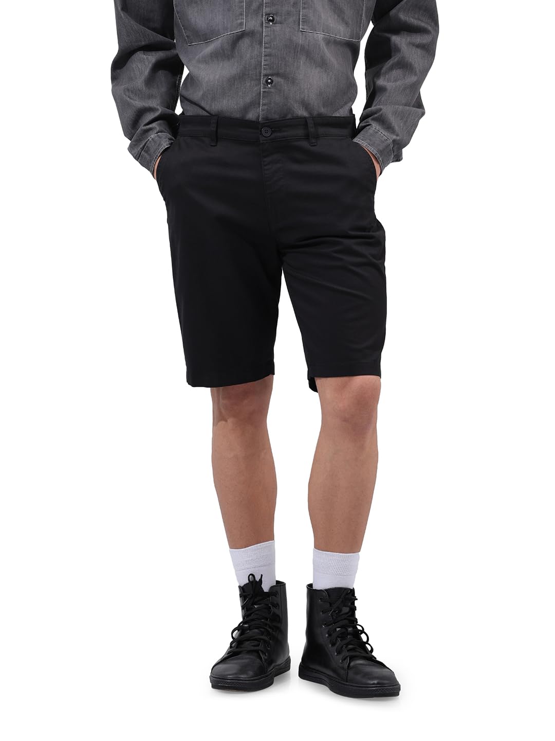 The Indian Garage Co Mens Regular Fit Solid Mid-Rise Sweater