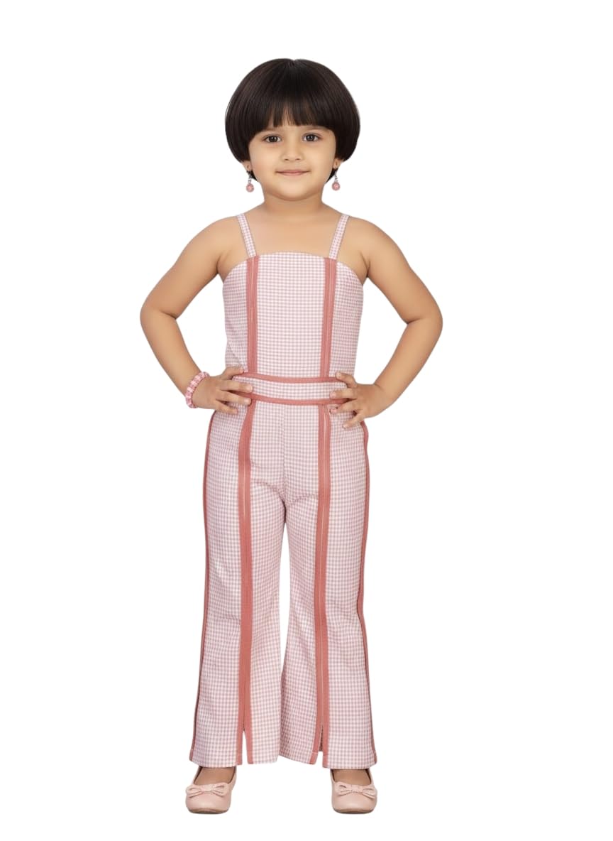 Aarika Girls Peach Colour Jumpsuit-(2-9 Years)-(Oct_Dr-803-Peach-26)