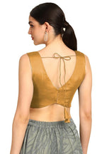 Soch Womens Mustard V-Neck Princess Line Tissue Padded Blouse