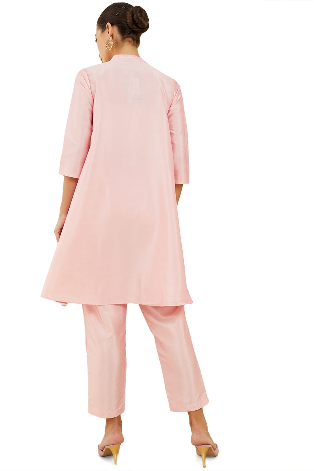 Soch Women Pink Viscose Solid Kurta Set