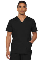 Dickies Men's EDS Signature V-Neck Scrub Top, Black, Large