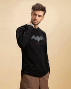 Bewakoof Mens Batman Graphic Printed 100% Cotton T-Shirt - Regular Fit, Round Neck, Full Sleeves