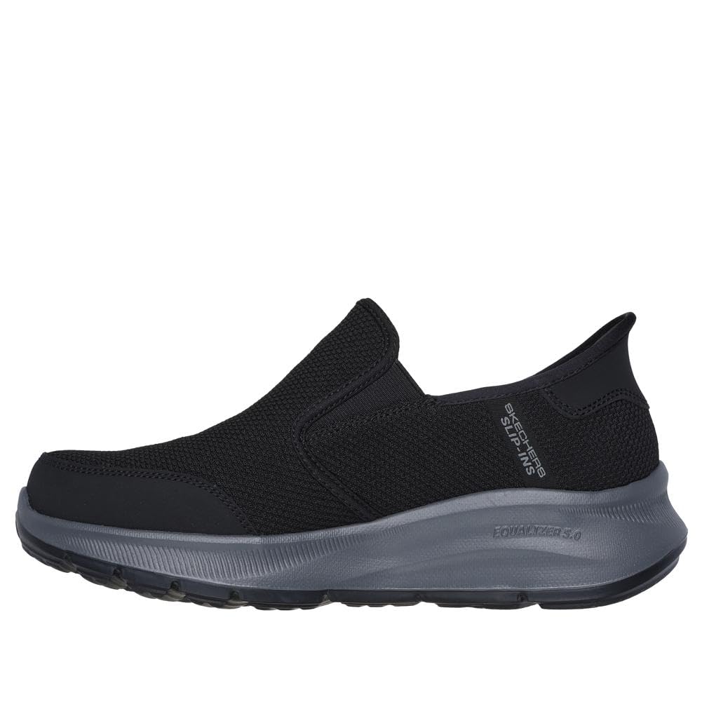 Skechers Men's Equalizer 5.0 Drayze Hands Free Slip-in Sneaker, Black/Charcoal, 8 X-Wide