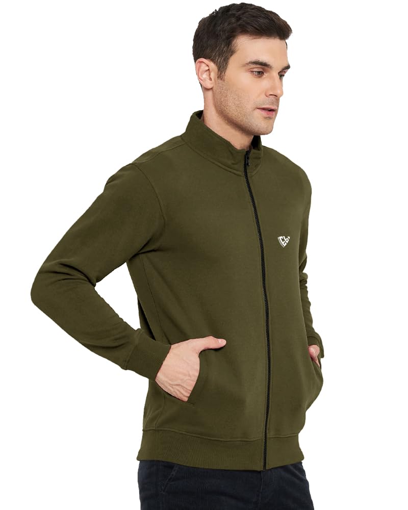 Eyebogler Mens Henley Neck Full Sleeves Regular Fit Solid Jacket