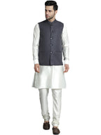 Jompers Mens Solid Nehru Jacket With Kurta & Churidar