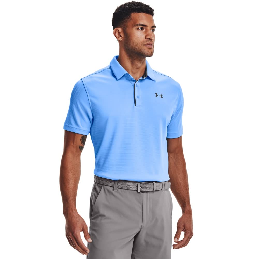 Under Armour Men's Tech Golf Polo, Carolina Blue (475)/Pitch Gray, 4X-Large Tall