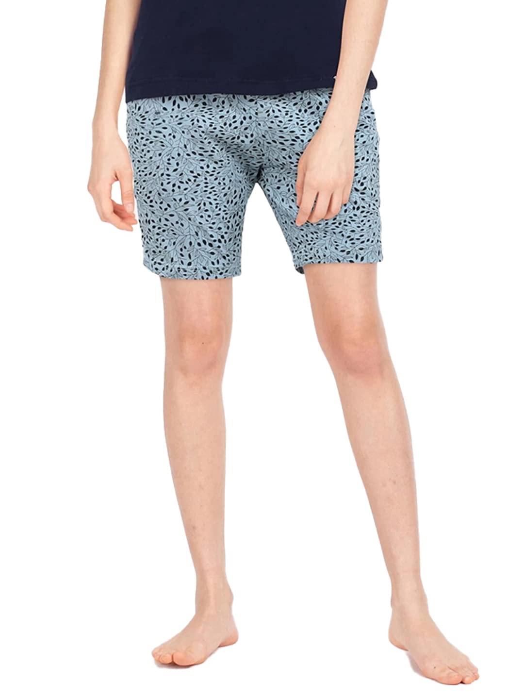 Lyra Pure Cotton Printed Night Shorts For Women
