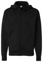 Independent Trading Co. Poly-Tech Full-Zip Hooded Sweatshirt - Black, M