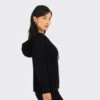 BlissClub at-Ease CottonKnit Hoodie | 100% Cotton Hoodie | Adjustable Hood | Relaxed Fit