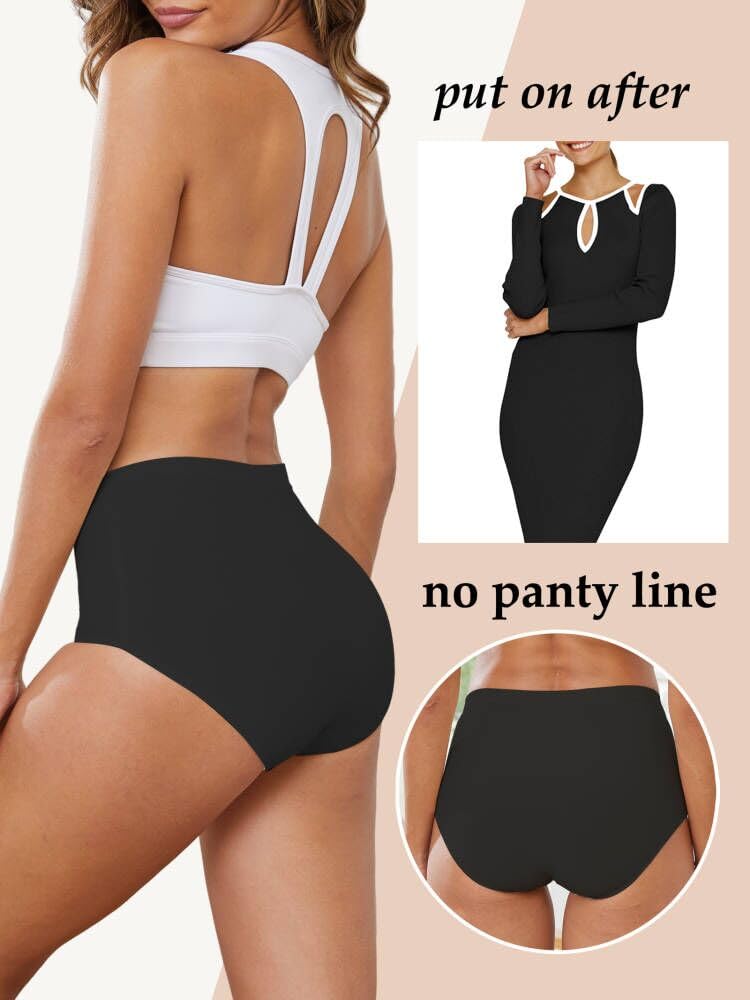 Buankoxy 5 Pack Women's Seamless Invisible Hipster Panties High Waist Underwear(7, Assorted Colors)