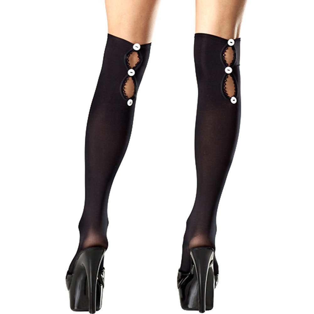 Be Wicked Women's Button Up Back Knee Highs, Black, One Size