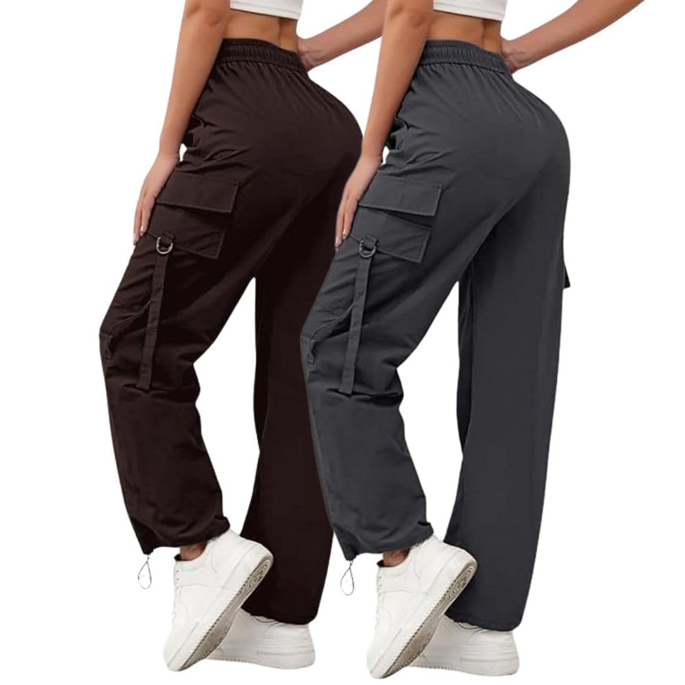 Leriya Fashion WomenS Regular Fit High Rise Trouser | Cargo Style Trousar Track Pants | Hight Waist (Available In Plus Size And