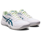ASICS Women's Upcourt 5 Volleyball Shoes, 8, White/Ink Teal