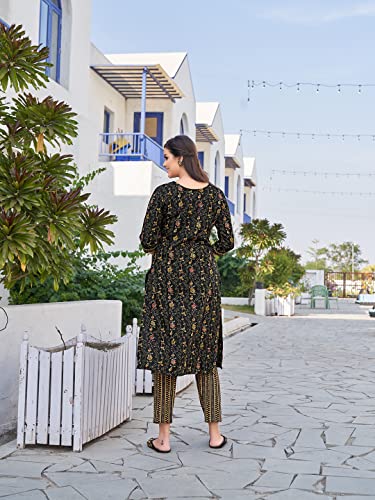 Nainvish Women Kurta With Pant(Sd426_Kb-S) Black