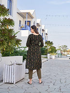 Nainvish Women Kurta With Pant(Sd426_Kb-S) Black