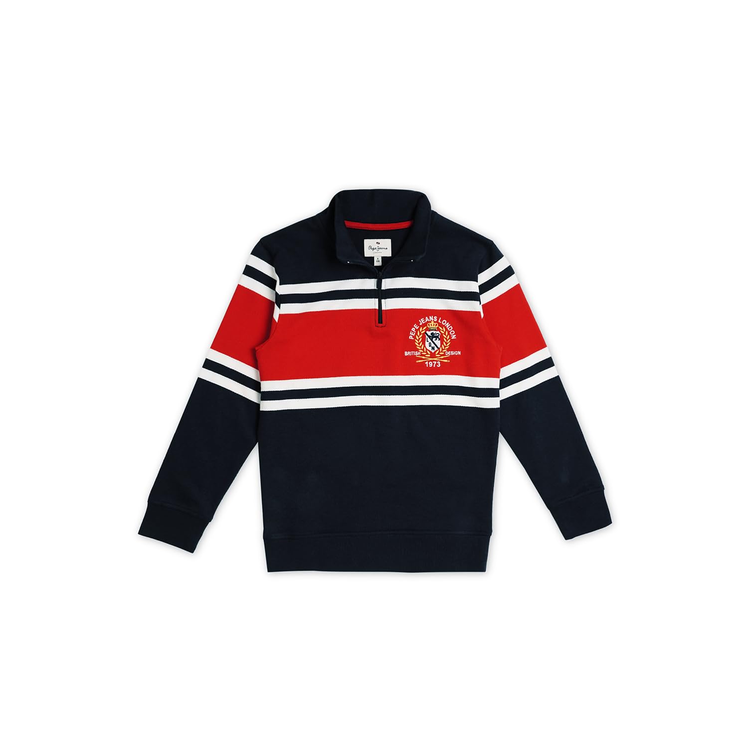 Pepe Jeans BoyS Pure Cotton Mock Neck Sweatshirt (Pb581594_Bleach Blue_Beach