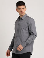 Turtle Men 100% Cotton Grey Solid Regular Fit Formal Shirt