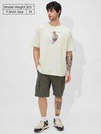The Souled Store Looney Tunes: Bugs Ball Men and Boys Short Sleeves Round Neck White Graphic Printed Cotton Oversized T-Shirts
