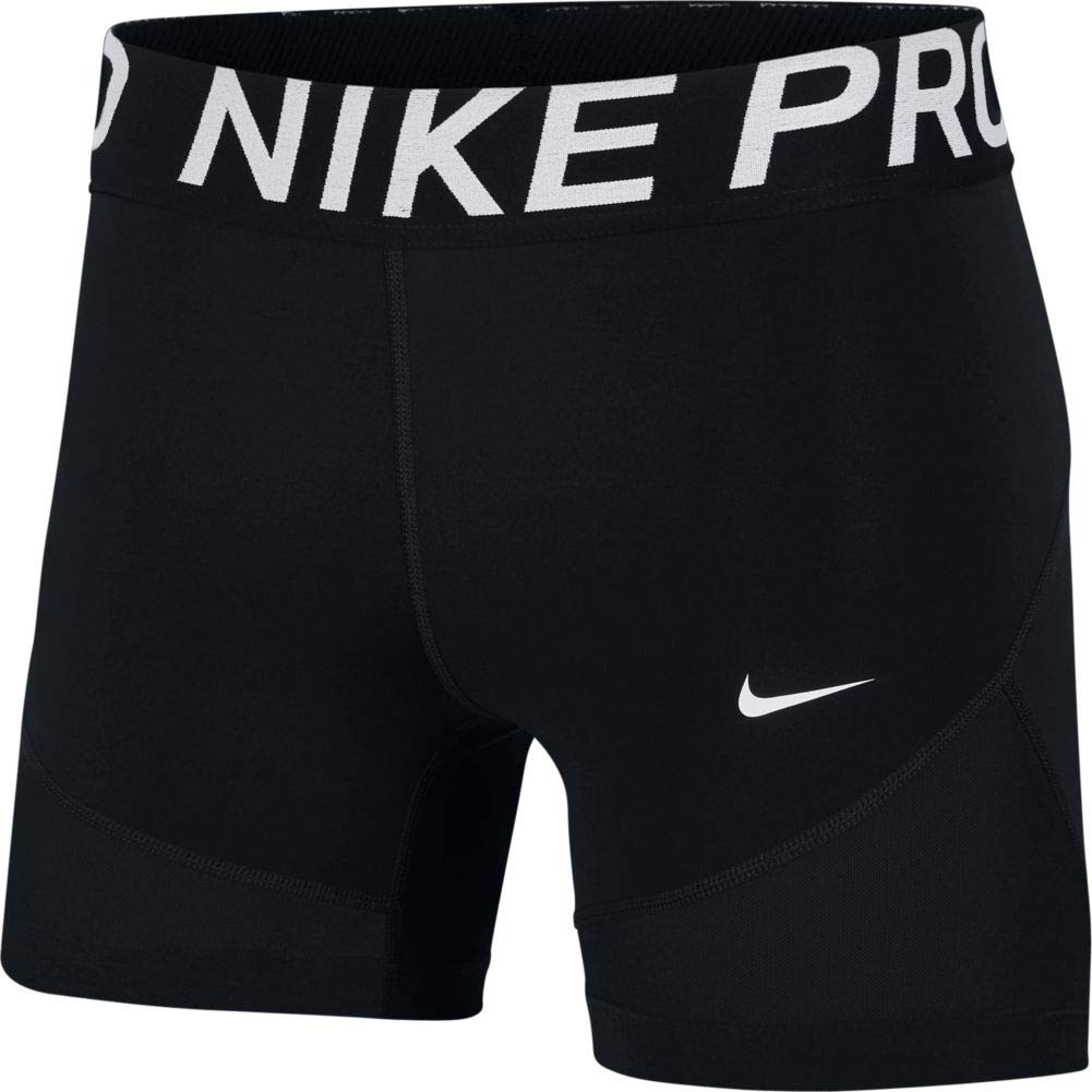 Nike Women's Pro 5 Training Short (Black/White, Medium)
