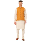 Jompers Mens Solid Kurta Pyjama Set With Nehru Jacket