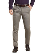 Turtle Men Grey Ultra Slim Fit Dobby Flat Front Polyviscose Formal Trouser