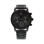 Tommy Hilfiger Men's Quartz Multifunction Stainless Steel and Link Bracelet Watch, Color: Black (Model: 1791879)