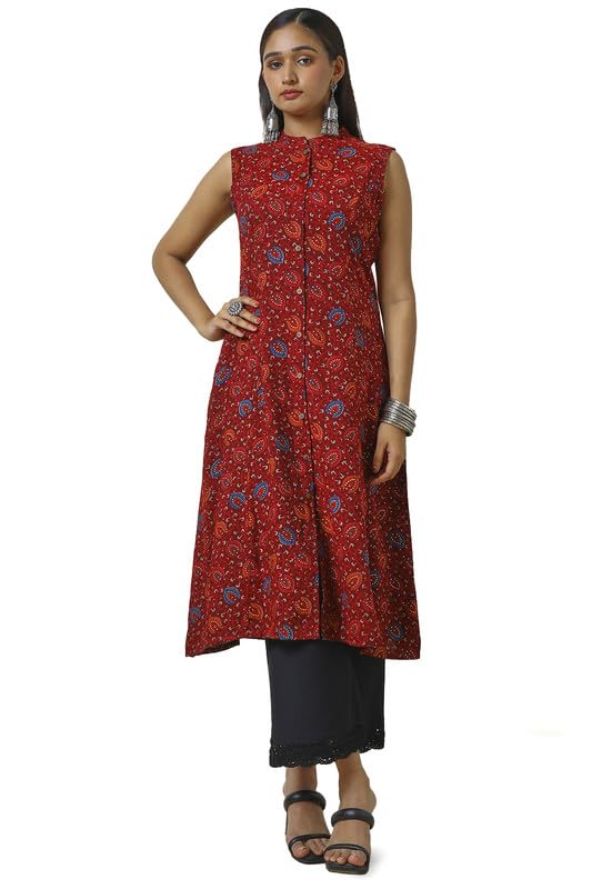 Soch Women Rayon Foil Print Kurta