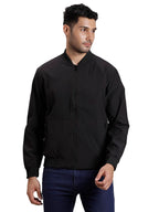 Turtle Men Nylon Solid Navy Blue Zipper Windcheater Jacket