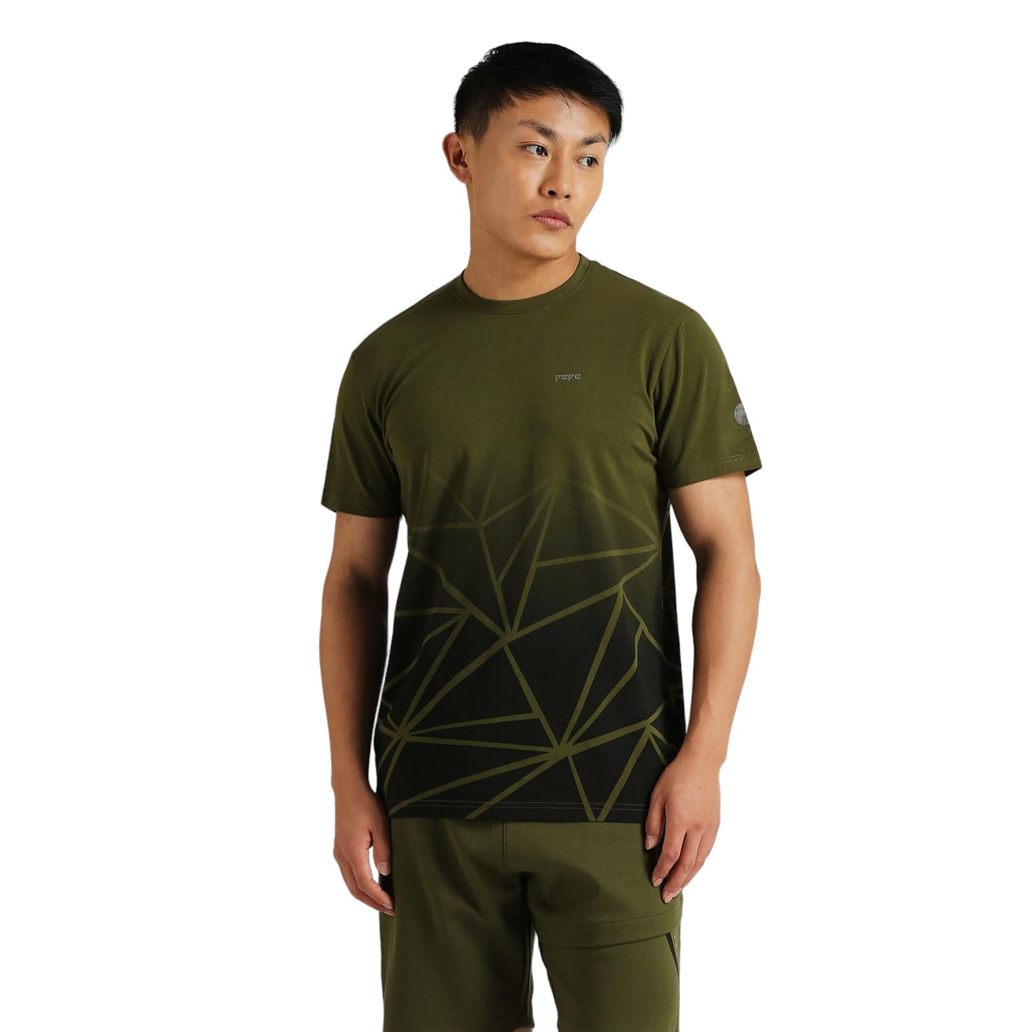 Pepe Jeans Goran Placement Print T-Shirt Olive Green