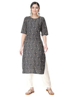 Pinkmint Kurta Set for Women Cotton Printed Straight Kurta with Pant (Pack of 1)