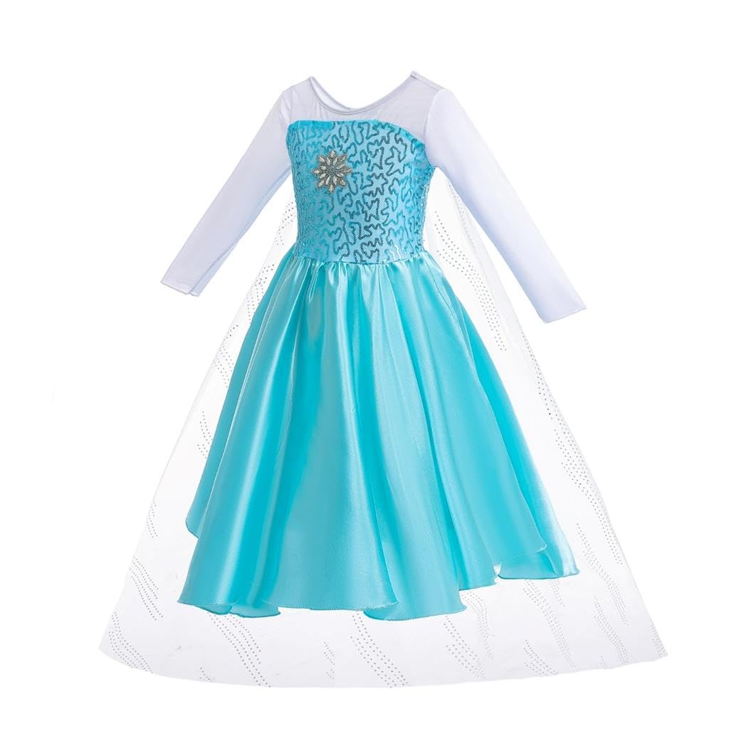 Dressy Daisy Toddler Little Girls' Ice Princess Dress Costume Birthday Halloween Christmas Fancy Party Dresses with Train and Ac
